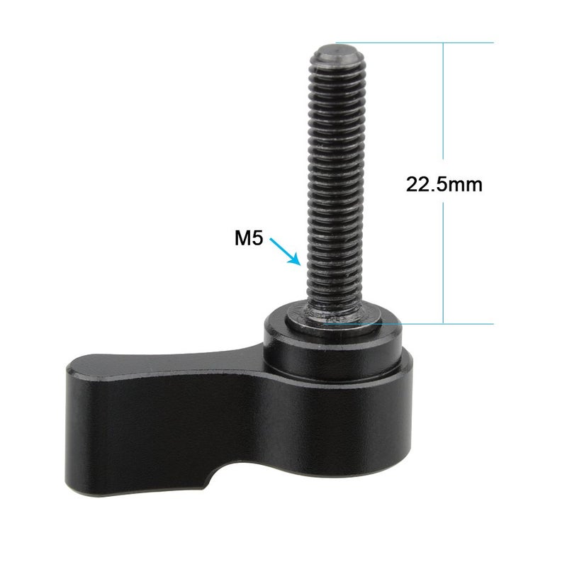 CAMVATE M5 Male Threadingï¼ˆ22.5mm Longï¼‰ Rotating Knob Adjustable Thumb Lever Screw (Black) - 1511 - Image 2